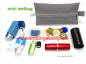 Preview: Täschchen dunkelGRAU mit Reißverschluß GRÜN, TaTüTa Inhalator Kosmetik wetbag, by BuntMixxDESIGN